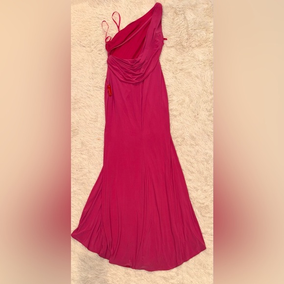 NWOT Mac Duggal Draped Back slit Jersey Gown size 4 - Picture 6 of 8